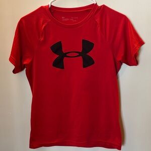 Under Armour Kids Red Tee with Black Logo